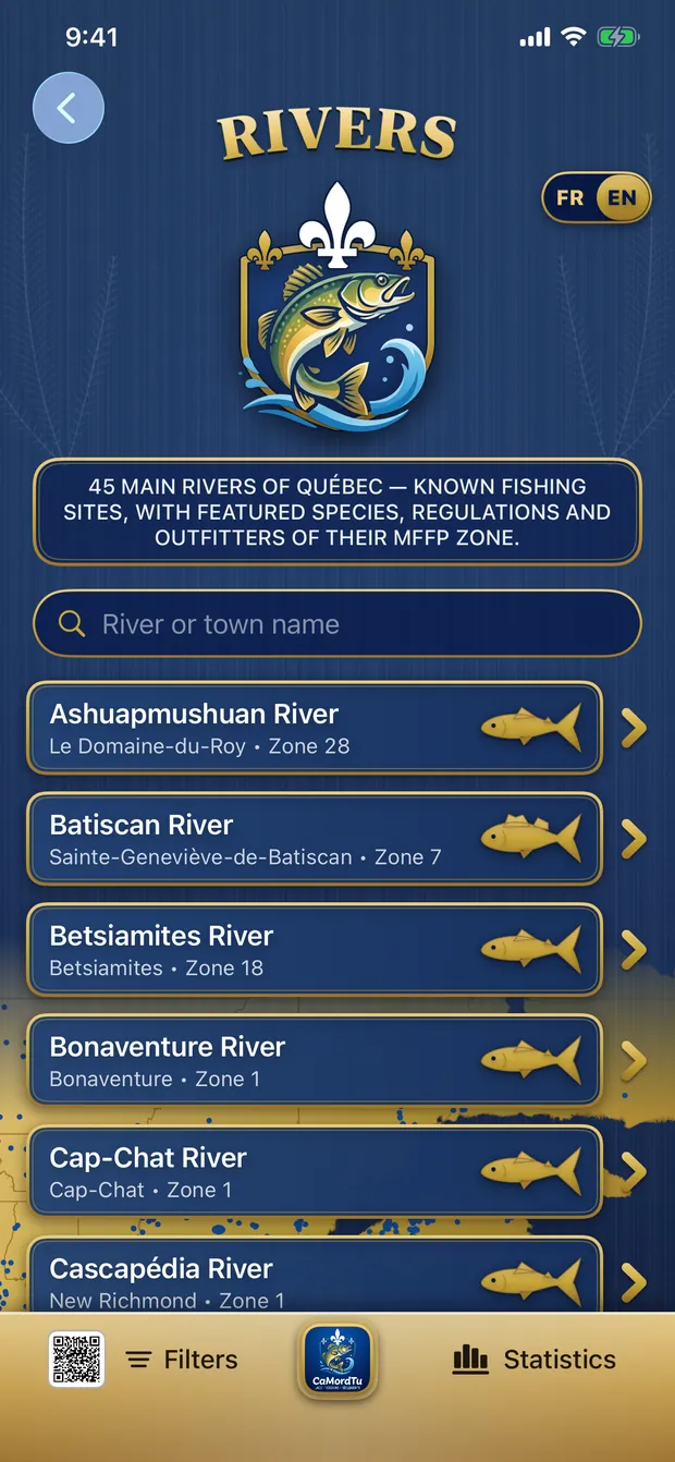 The 45 rivers