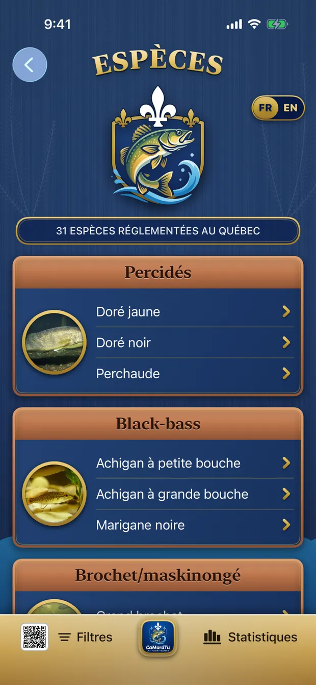 Les 31 espèces réglementées