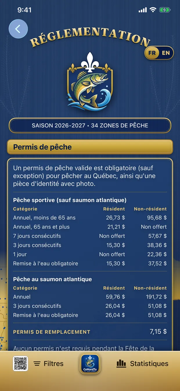 Réglementation et permis