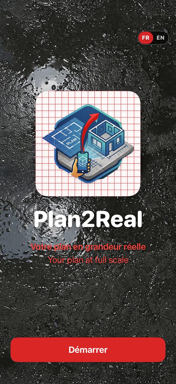 Accueil de Plan2Real avec le choix de la langue