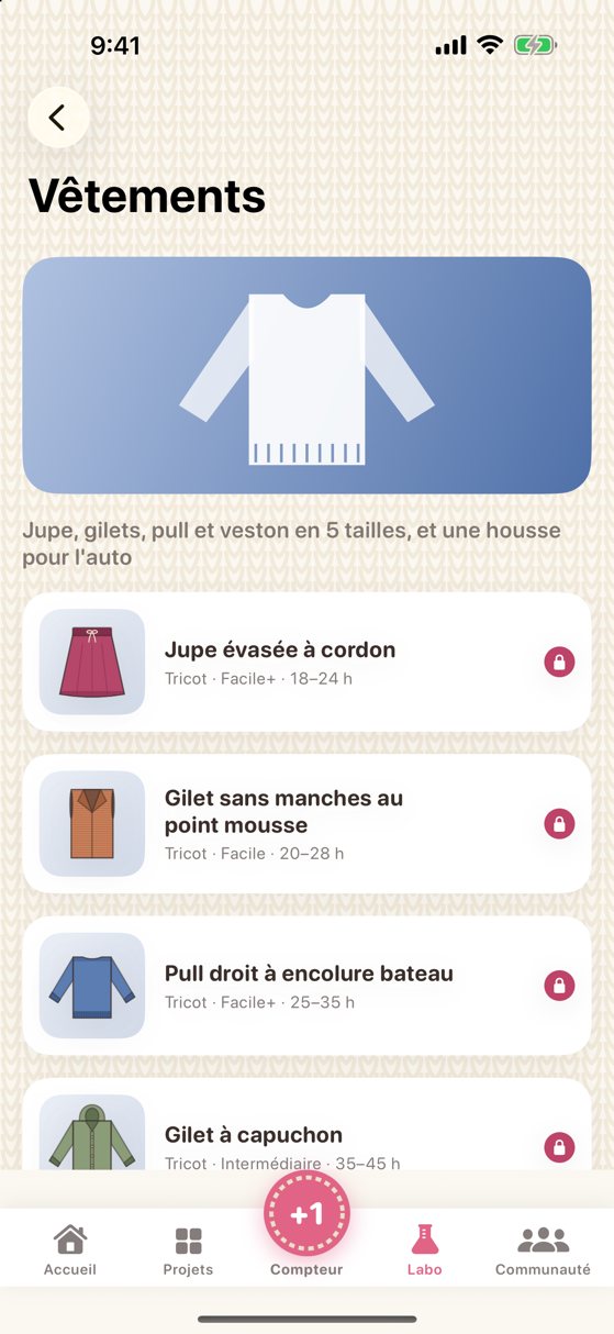 La collection Vêtements